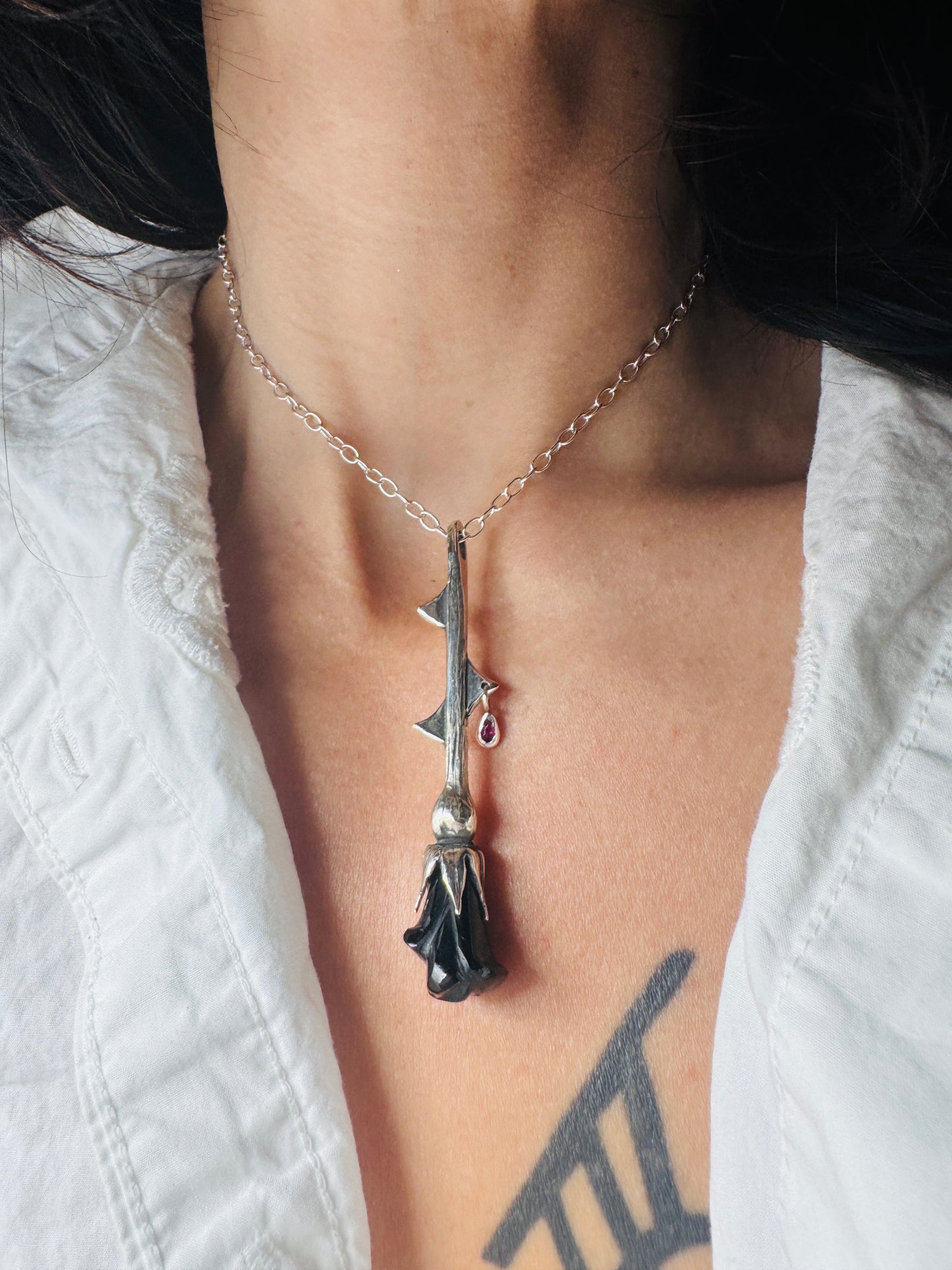 Black Tourmaline Rose