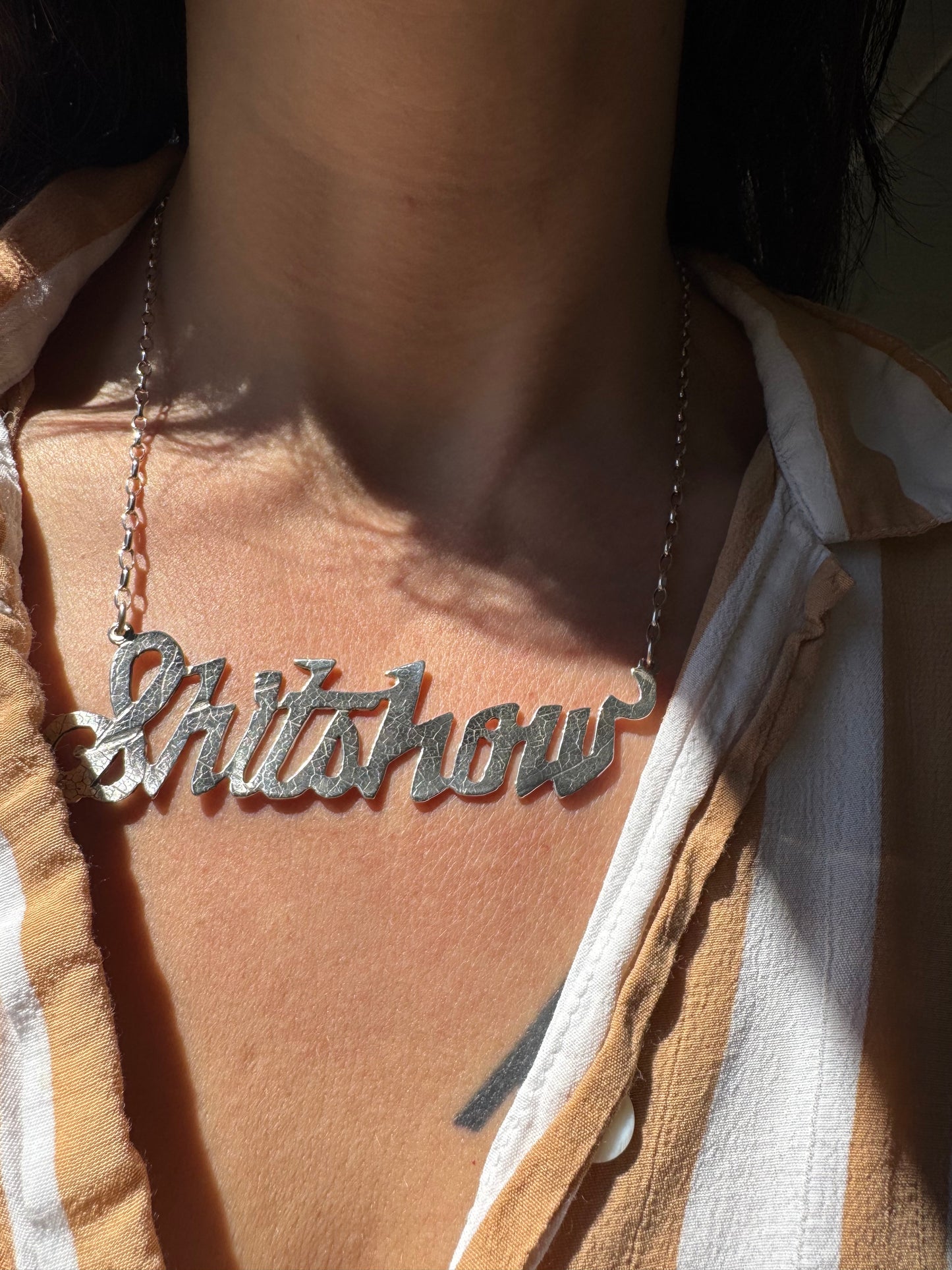 Textured Silver Shitshow - Tessa Rand Jewelry